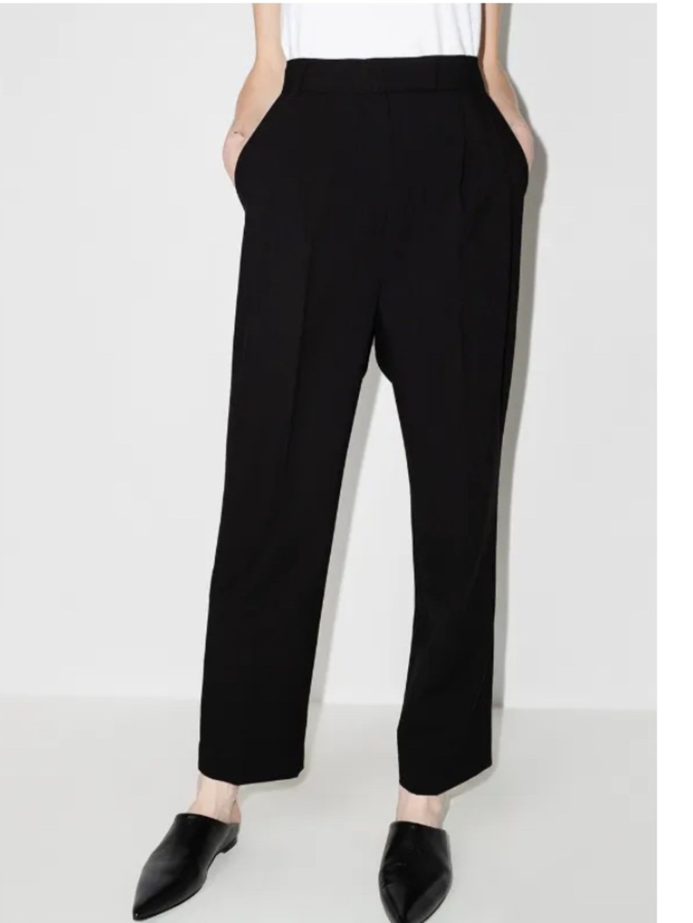 The Frankie Shop Black High-Waist Pleated Trousers size XS